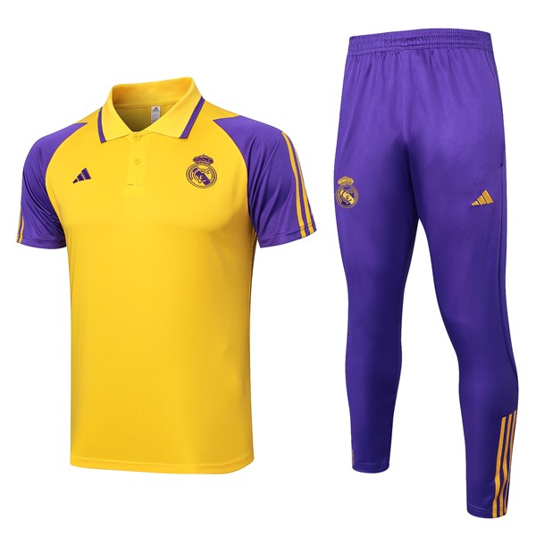 Polo Real Madrid Conjunto Completo 2024-25 Amarillo Purpura